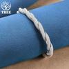 925 Silver Sterling For Women Man Mesh Wide Braided Bracelet  Jewelry