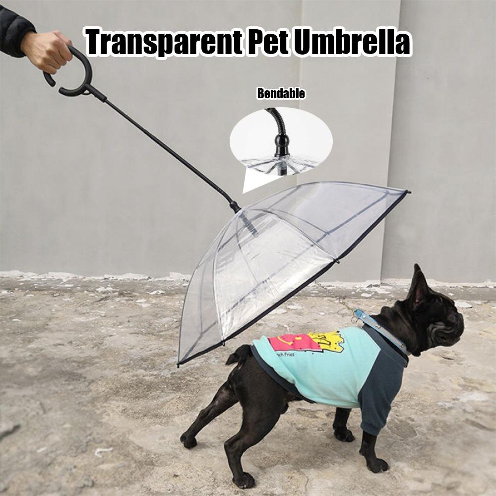 New Transparent Pet Umbrella Well Made Detachable Adjustable Rainy Day Outdoor Dog Walking Leash for Small Dogs Pet Supplies