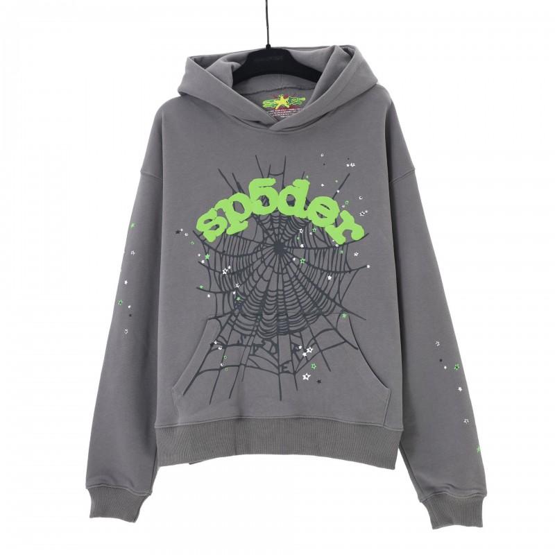 Sp5der Star Spider Foamed Letter Print Fleece Lined Hoodie Pants Set Teens Casual Streetwear Outfit