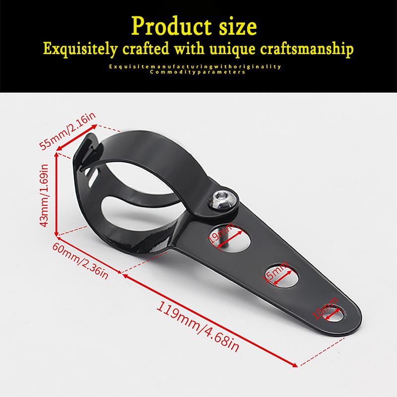 Motorcycle Headlight Mount Bracket Fork Ear Chopper Headlamp Holder Clamp Adjustable Motor 27-36mm 38-48mm Universal