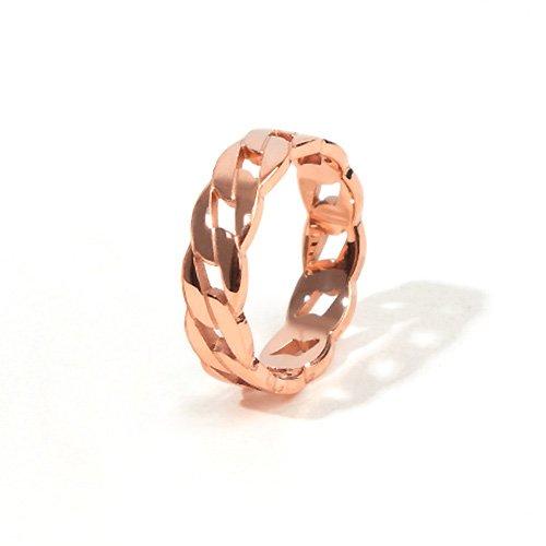 Glory_Arden Surgical Steel Rose Gold Chain Shape Ring / Gbsr-031