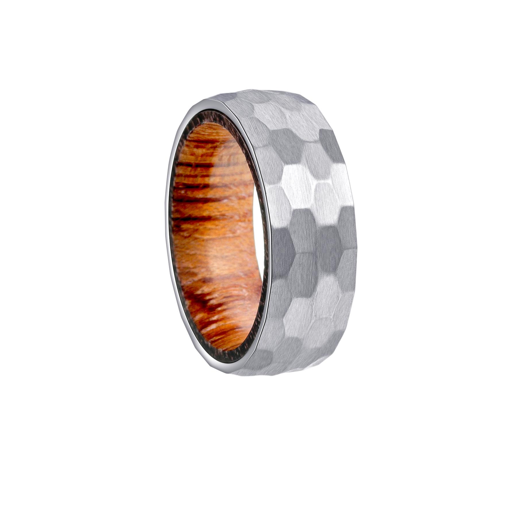 

8mm Black Stainless steel Ring - Timeless Wood Grain Design for Men - Promise/Wedding Band - Durable & Stylish - Sizes 6-13 13 срібний