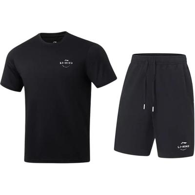 Quick-Drying Breathable Simple Round Neck Pullover Short Sleeve Comfortable Versatile Five-Point Pants Casual Sports Suit ATSU817-1+AKST543-3