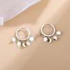 High-End Copper Alloy Sequin Hoop Earrings for Women