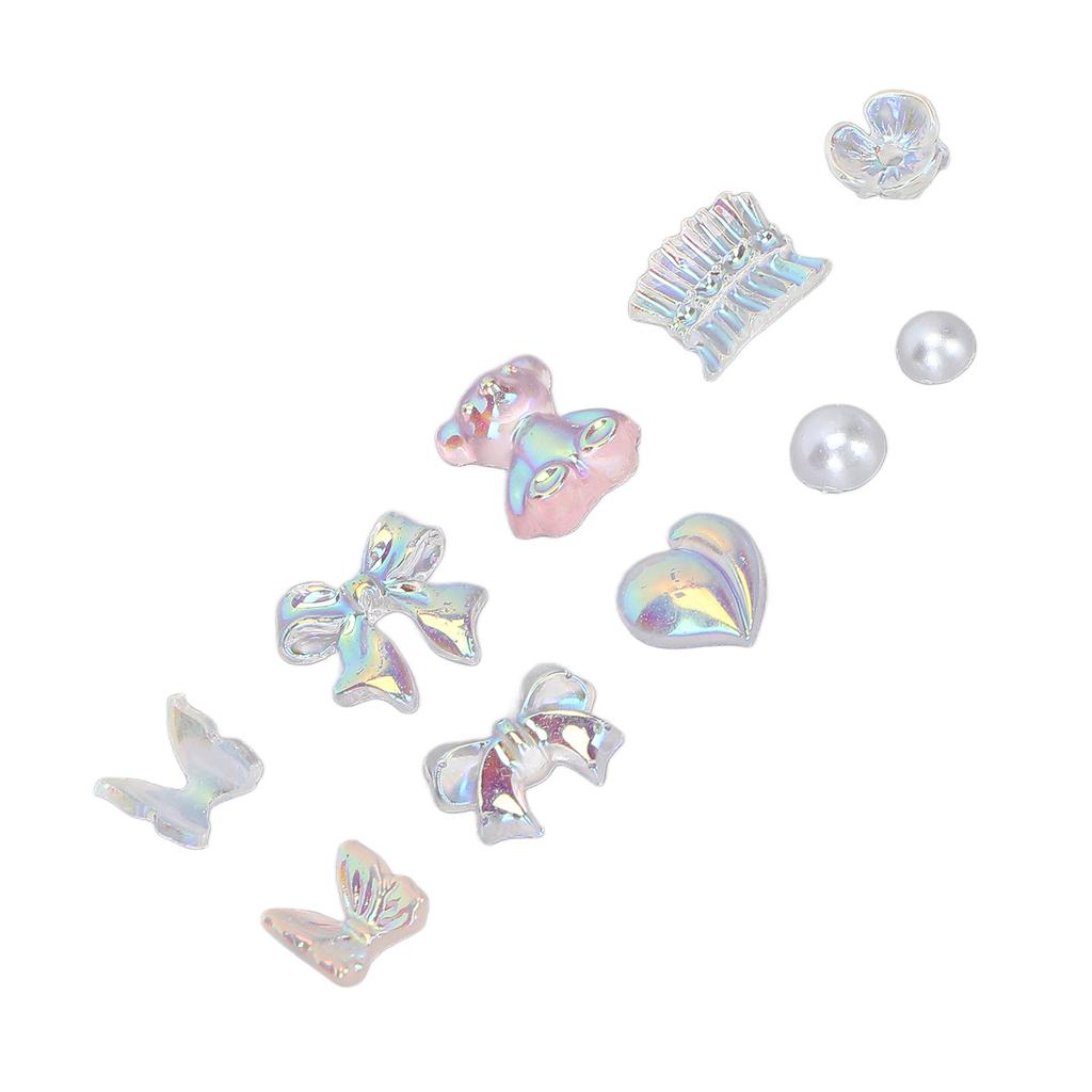 Nail Art Decoration Cute Shiny Delicate Bow Bear Shaped Nail Ornament Accessories for Home Nail Salon