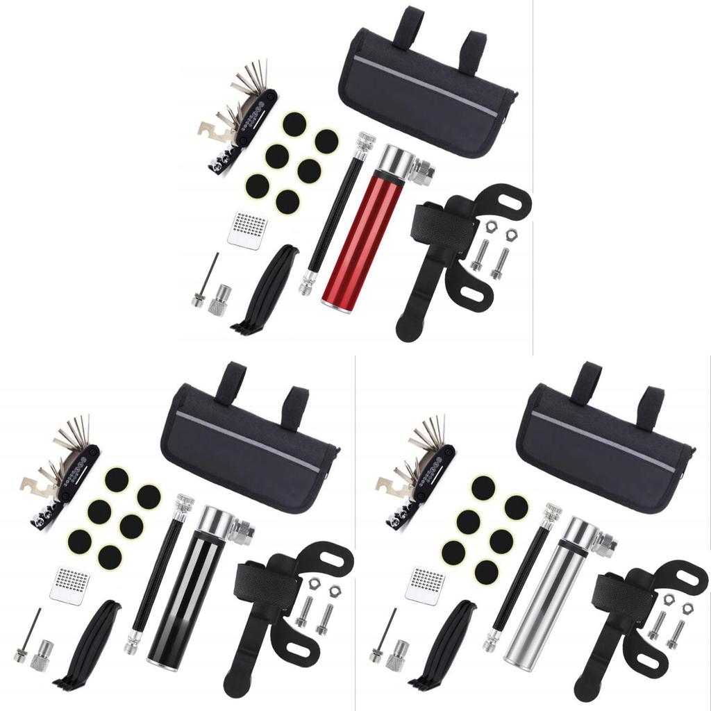 Mountain Bike Portable Aluminum Pump With Repair Kit For Cycling Enthusiasts