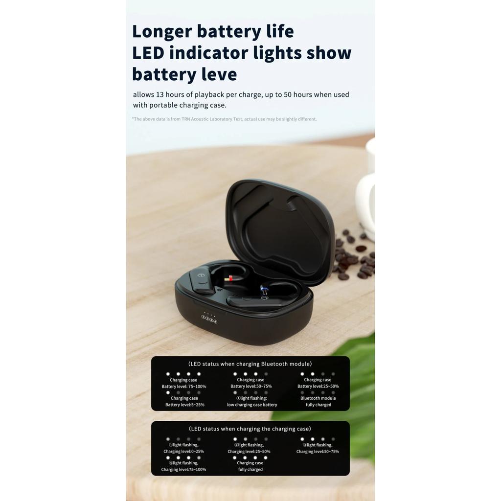 TRN BT20PRO Bezdrátová Bluetooth 5.3 HIFI Sluchátka Modul Upgrade Kabel Vyměnitelný pro Air Pods Conch 0.75 0.78 Mmcx 2pinyqdc