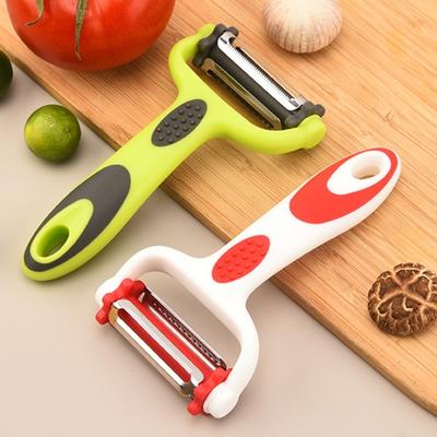 Pelador de Verduras Giratorio 3 en 1, Cortador de Frutas Giratorio de Acero Inoxidable, Herramienta de Cocina Multifuncional para Patatas Manzanas Zanahorias