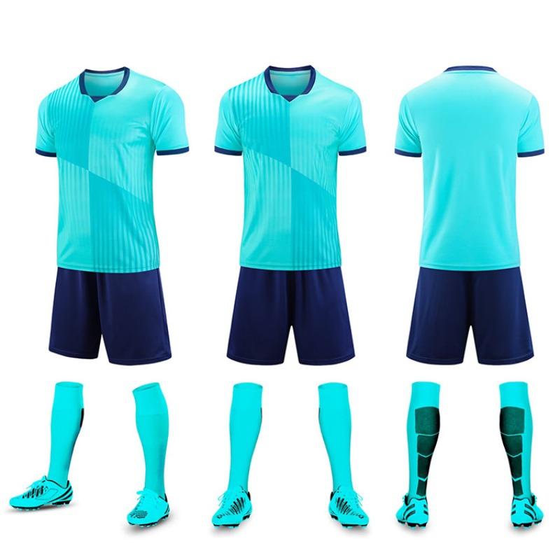 Football Jersey Set Men'S Game Sports Jersey Adult Primary School Students Children'S Training Jersey Short-Sleeved Jersey Quick-Drying