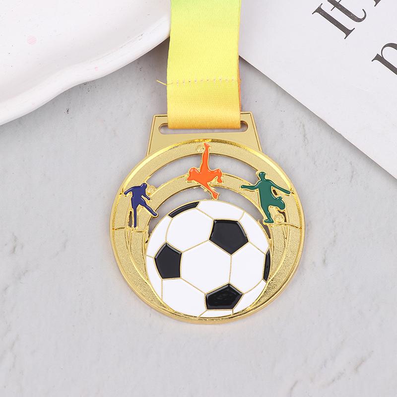 Winner Medal Kickball Medals Award With Neck Ribbon For Winner Reward Sports Metals Football Basketball Volleyball Prizes