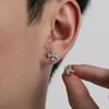 Iris Cross Inlaid Zircon Stud Earrings Unisex Light Luxury Fashion Jewelry