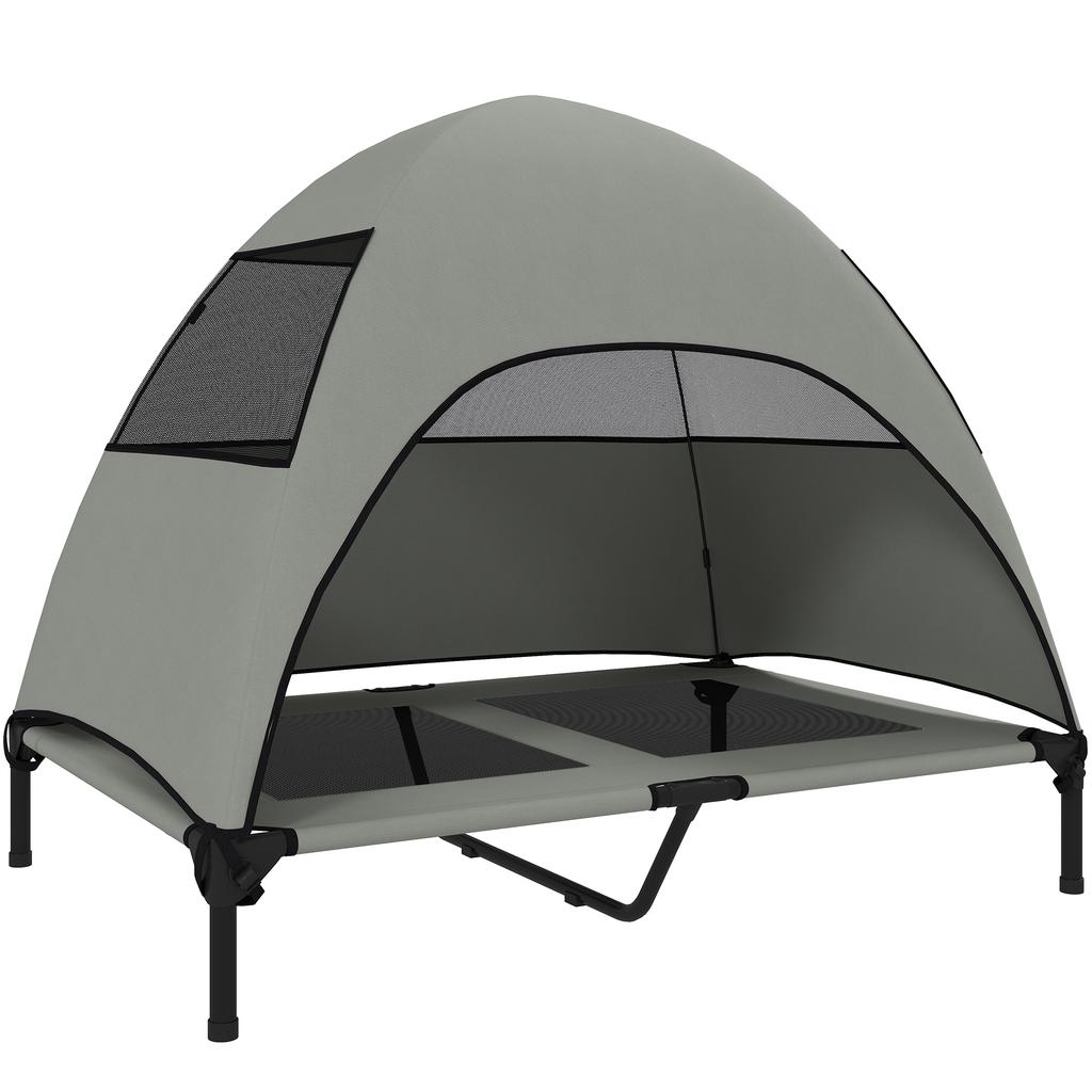 Outdoor Dog Bed with Canopy, Elevated Dog Bed for Large Dogs, 106 X 76 X 99 Cm, Light Grey