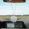 1PC Diamond Studded Car Crystal Ball Pendant, Full Diamond Round Ball, Car Rearview Mirror Decoration Pendant