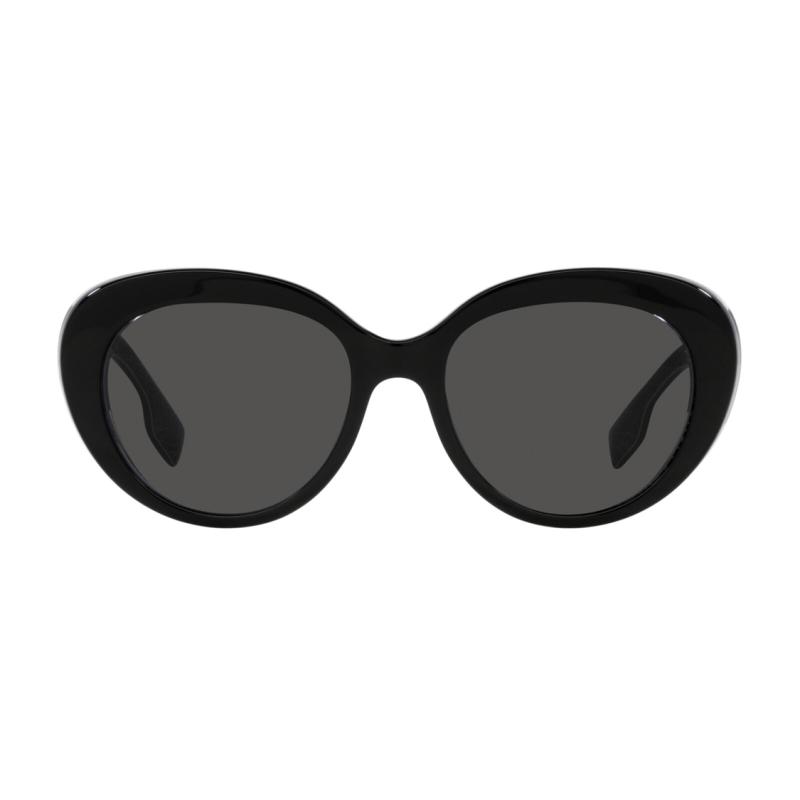 Burberry Temple Logo Acetate Cat Eye Sunglasses Women's Black