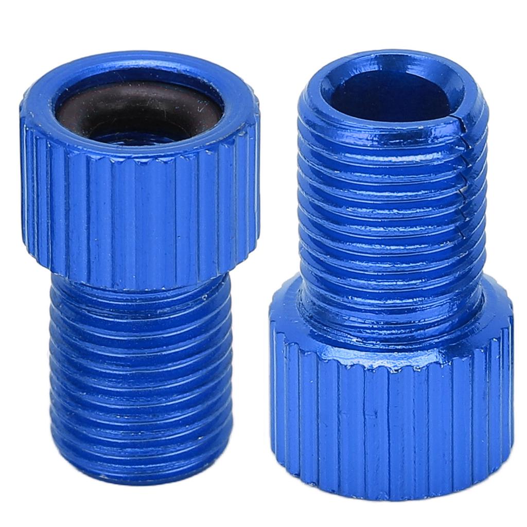 2pcsset Presta to Schrader Bicycle Valve Converter Wearproof Mountain Bike Pump AdapterBlue