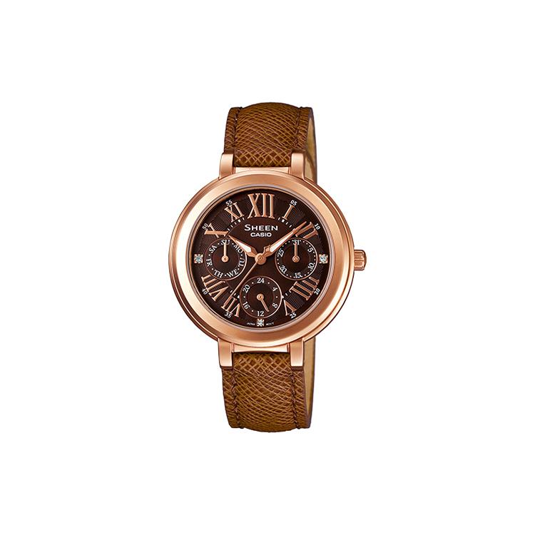 

CASIO Women s SHEEN Coffee Watch SHE-3034GL-5A SHE-3034GL-5A Chocolate Watch Dial