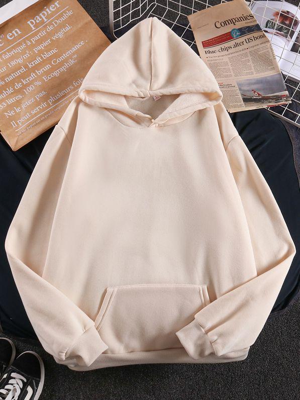 2023 Autumn/Winter European & American Plus Velvet Thick Loose Hooded Sweatshirt