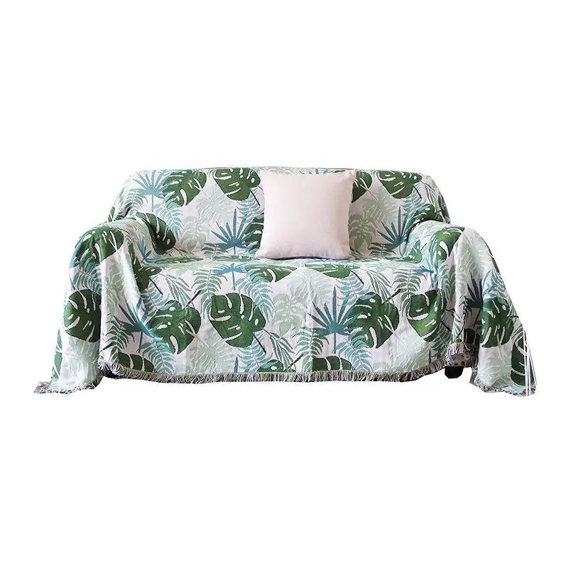 Aggcual Monstera Sofa Blanket Cover Dust Protective Cover Throw Blanket for Bed Non-slip Bedspread Nordic Decoration Carpet XT25