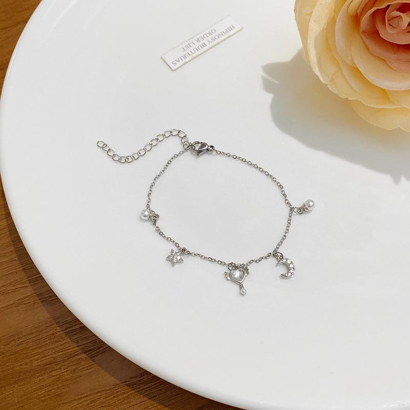 Xingyue romantic pearl love zircon bracelet girls retro niche personality girlfriend hand jewelry