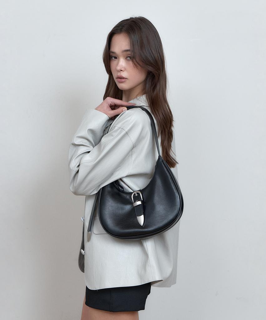 Curetty C Double Belt Mini Hobo Bag_Black