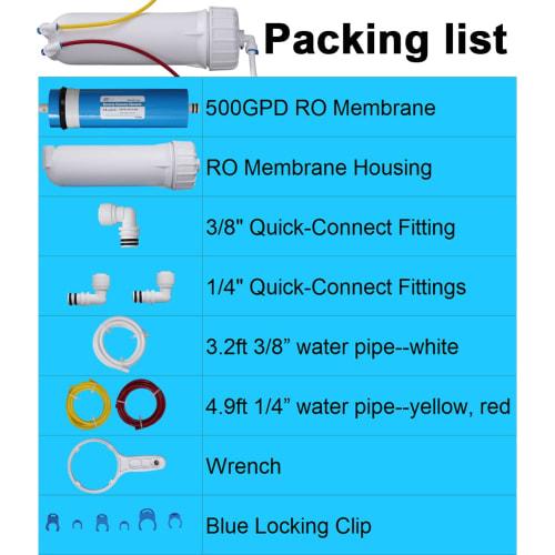 HUINING 500GPD SET-3012 Reverse Osmosis Membrane Housing Kit for RO Membrane Filters and Standard RO Reverse Osmosis Water Purifiers for Home Water Fi