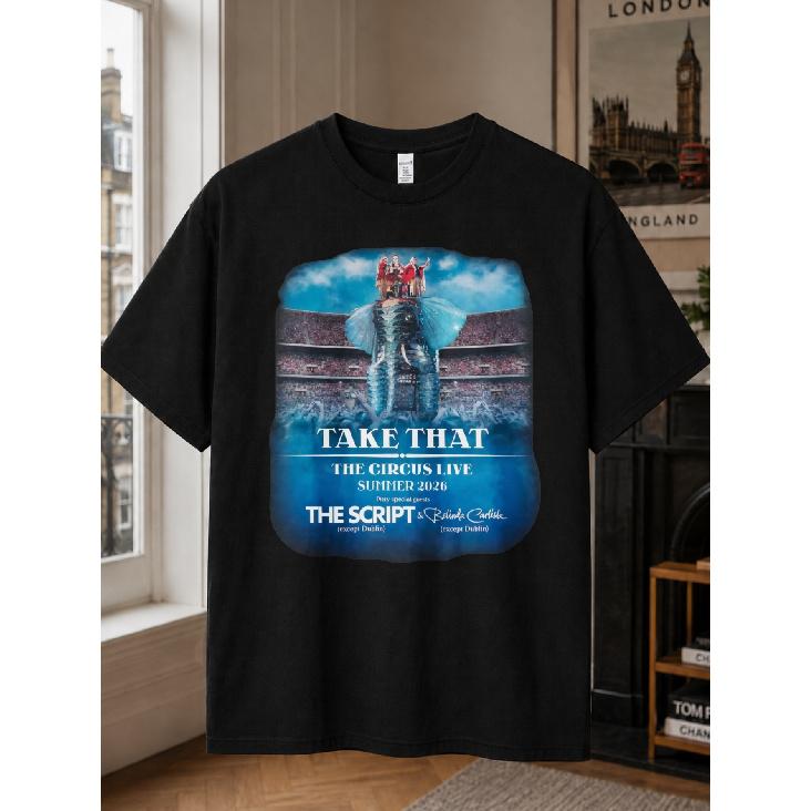 Men s & Unisex Take Th-at Th-e Circus Live 2026 Concert Tour T-Shirt - Cotton Tee with Round Neck, Loose Fit Casual Shirt Suitable for Music Fans, S чёрный