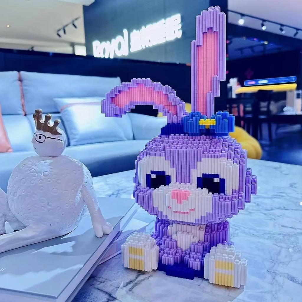 Disney Stellalou Linabell Bausteine Spielzeug Niedliches Puzzle Zusammenbaumodell Kinder Geburtstagsgeschenk Desktop-Dekor Sammlerstück