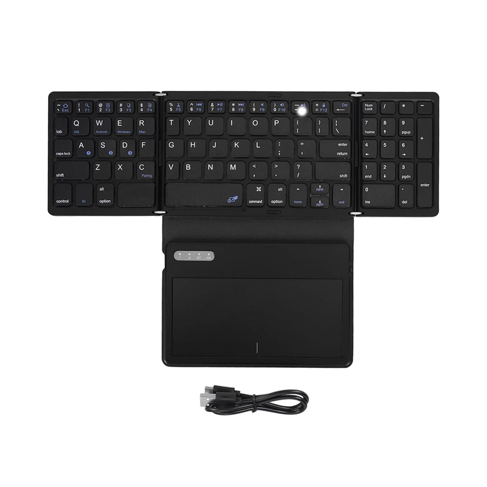 Foldable Compact Keyboard Portable Keyboard with Large Toucad Travel ket-Sized Wireless Keyboard Compatible with / /
