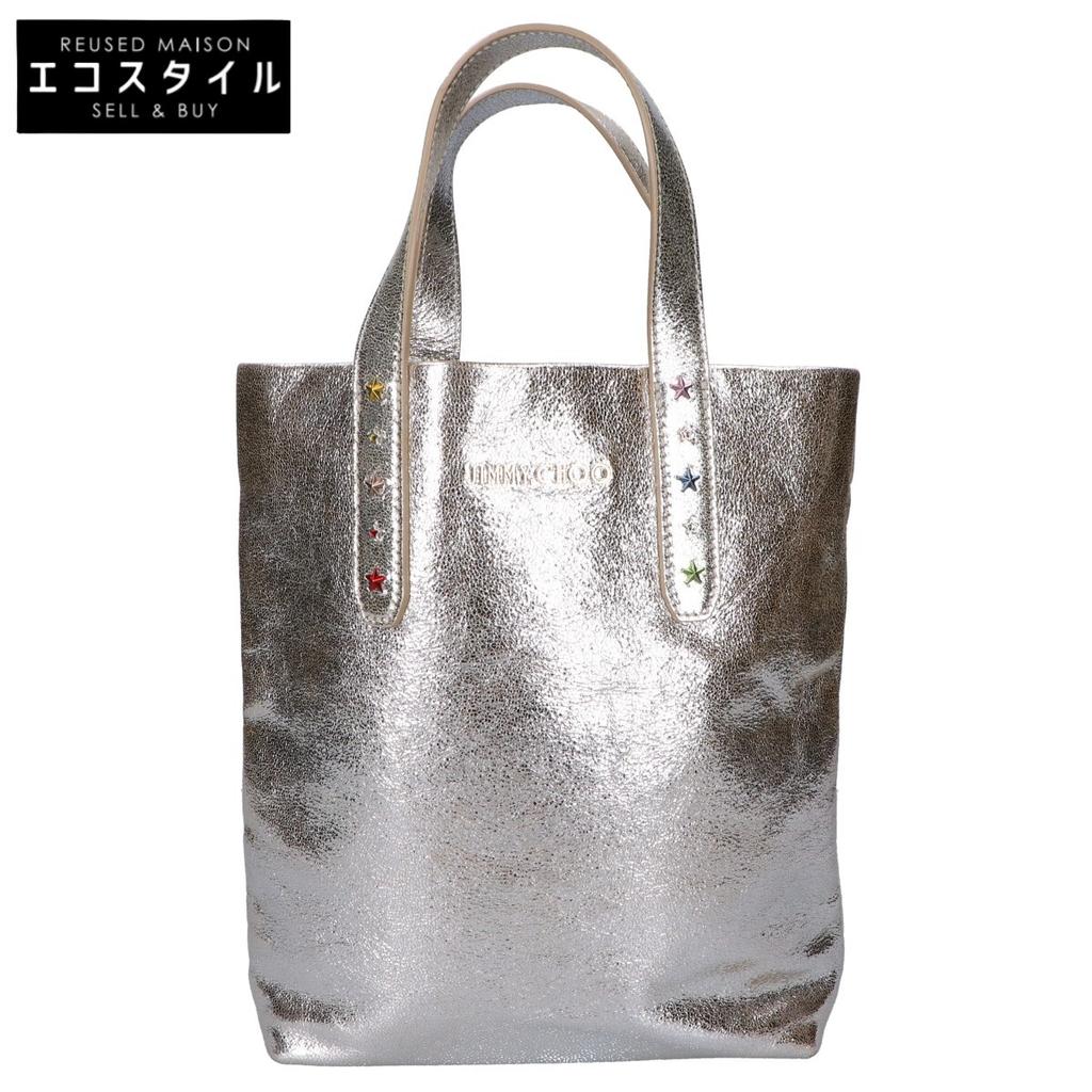JIMMY CHOO SOFIA Star Studs 10th Anniversary Collection Japan Exclusive Tote Bag SilverUsed