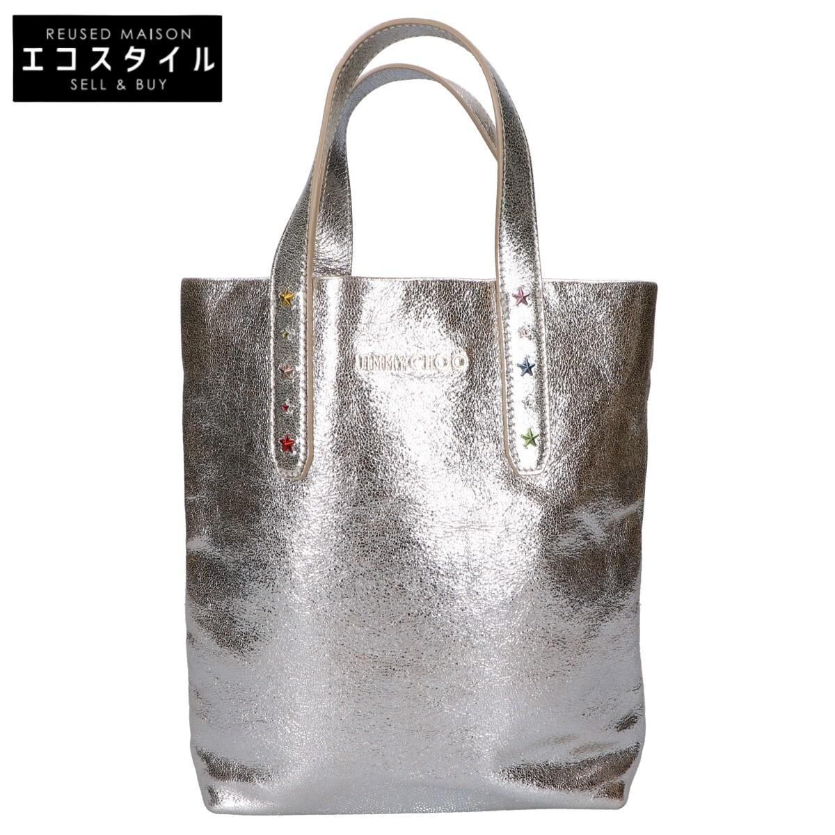 

JIMMY CHOO SOFIA Star Studs 10th Anniversary Collection Japan Exclusive Tote Bag SilverUsed