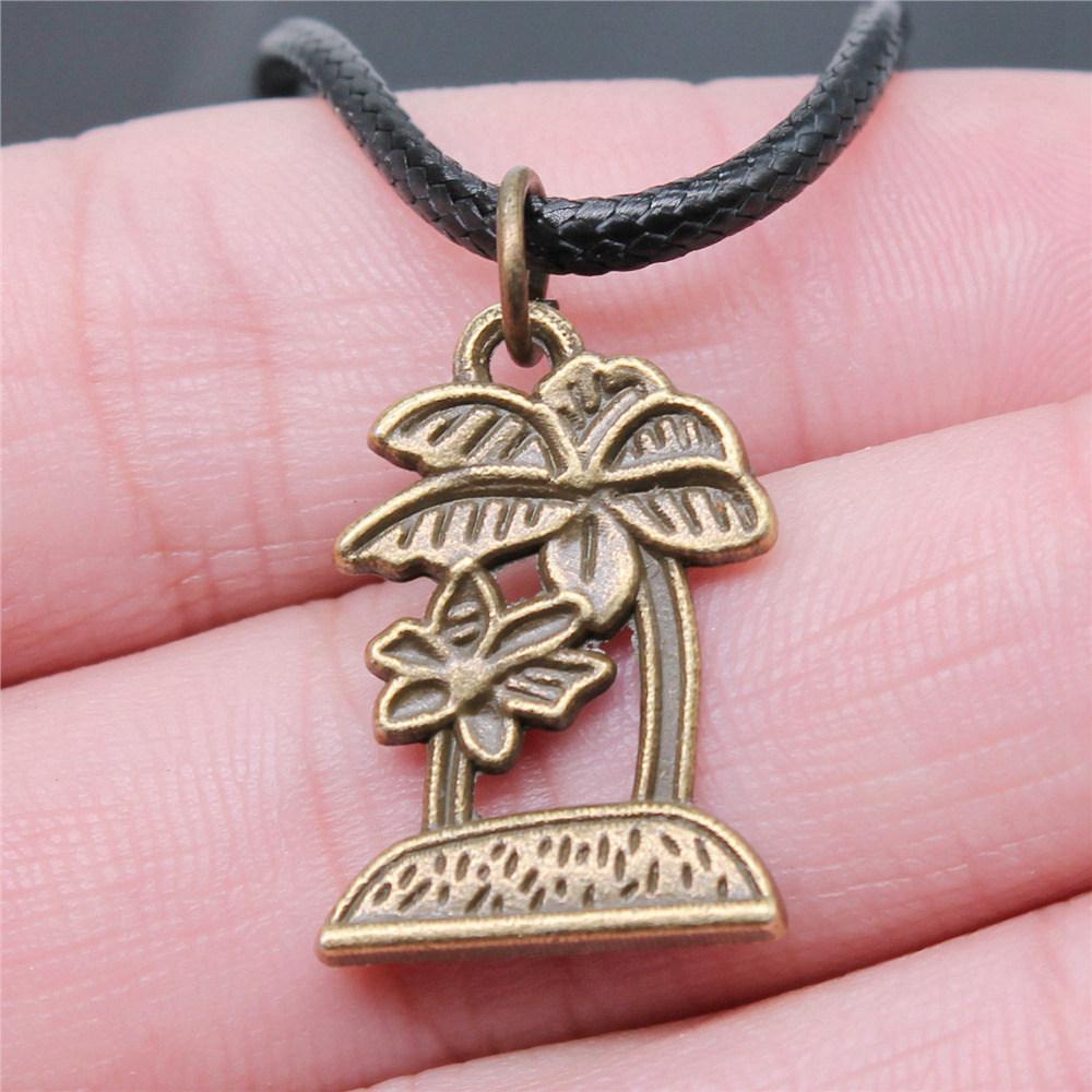 45cm Halskette Lederkette Großes Blatt Blume Kinderschmuck Materialien QN042