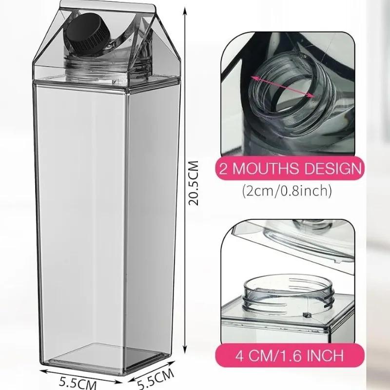 New 500ML Plastic Clear Convenience Bottle New Reusable Juice 17OZ Transparent Sport Leakproof Cup Box Milk Drinking Water Home