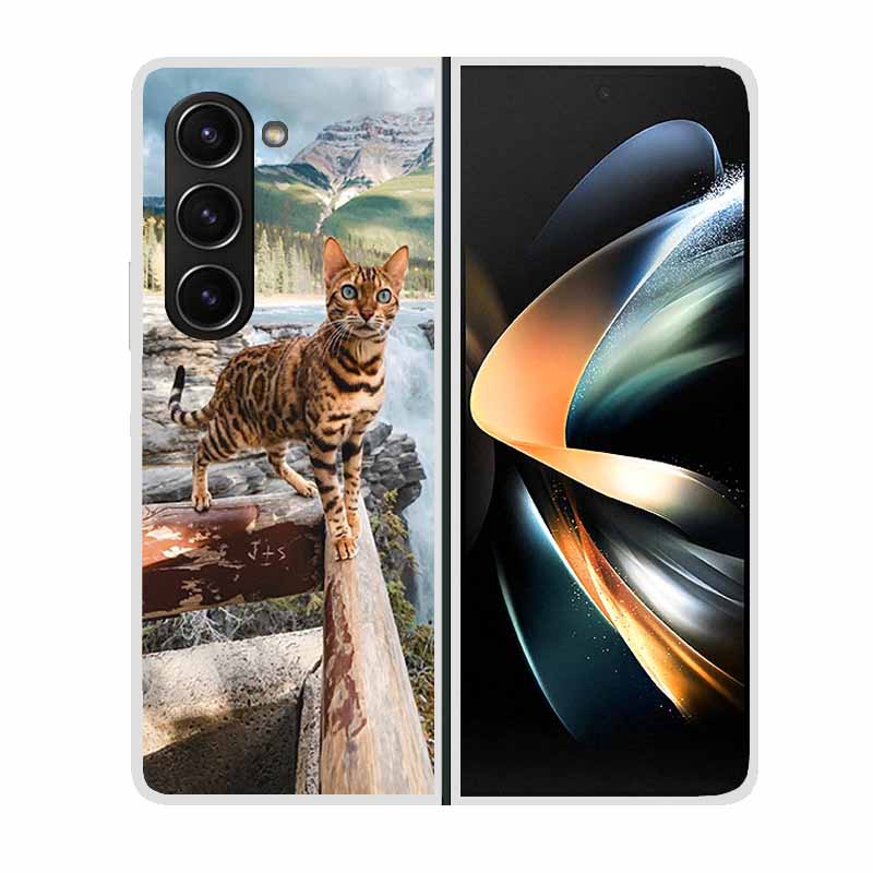 

Для Samsung Galaxy Z Fold 2 3 4 5 Чехол для телефона Ударопрочный Жесткий Пластик Capa Милые Кошки Собаки Coque Защитный Прозрачный Прозрачный Capa Galaxy Z Fold 2