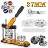 Button Maker Machine DIY Pin Badges Set, 25/32/37/44/58MM Badge Press Maker Machine with 100 Pcs Button Parts+Circle Cutter+Mold