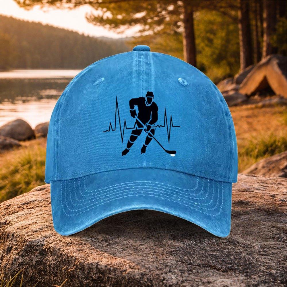 ECG Print Washed Duckbill Baseball Cap for Unisex Women Lightweight Unisex Golf Casual Wear Machine Washable