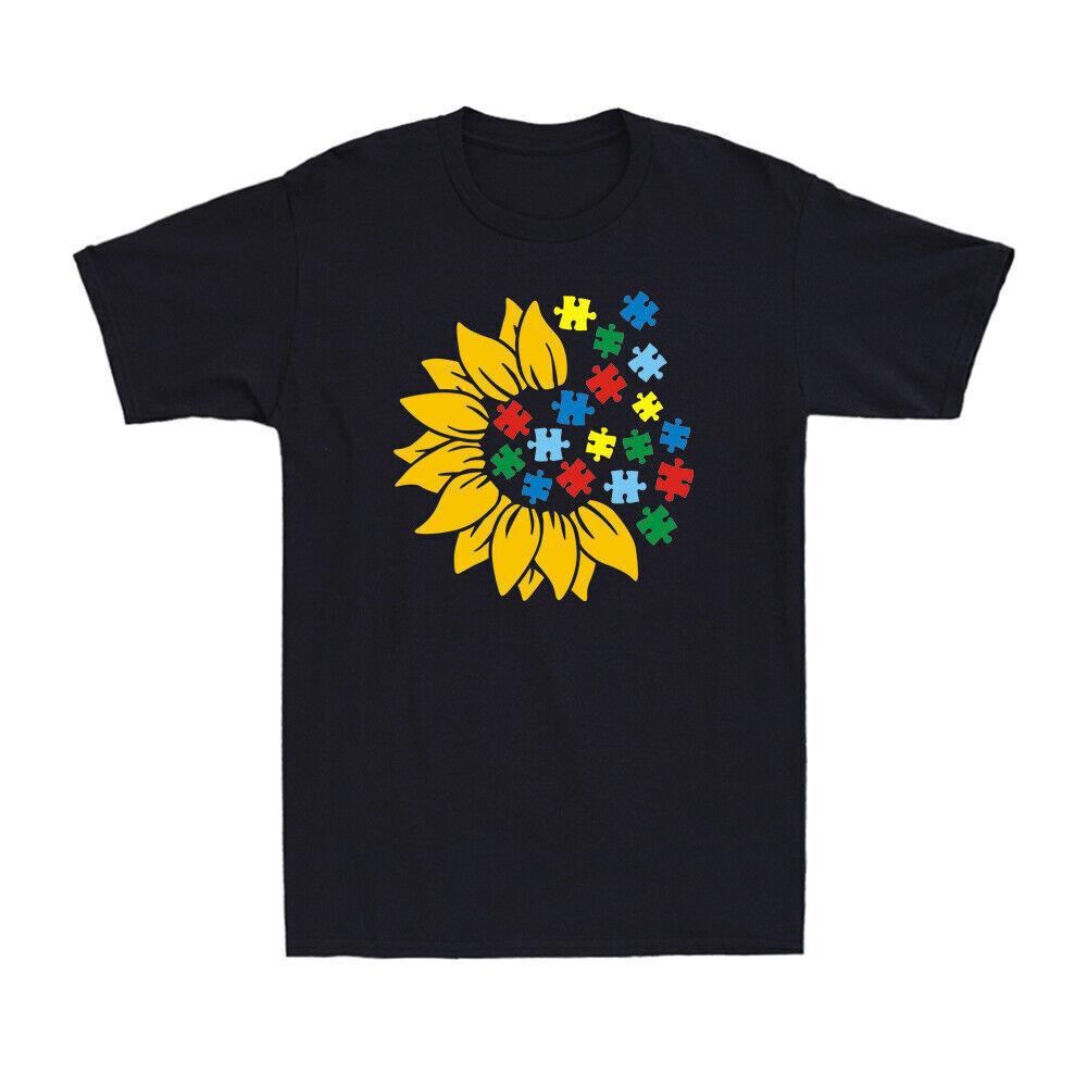 Sunflower Puzzle Shirt Autism Awareness Funny Gift Novelty Men's T-Shirt T-shirt