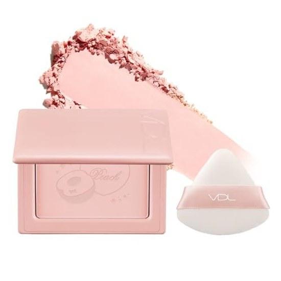 VDL Cheek Stain Róż w płynie 01 Bouncing Peach 6g Zestaw z gąbeczką Puder Krycie porów Wymiar Kolorowość Makijaż
