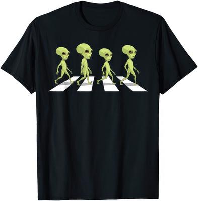 Alien Zebrastreifen UFO Raumschiff T-Shirt