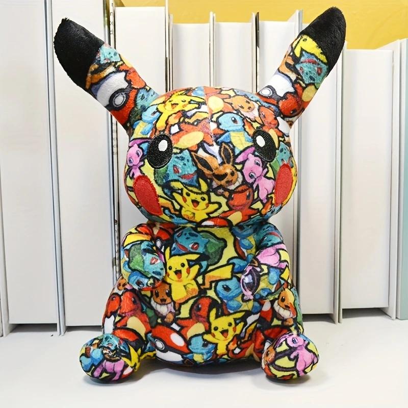 20cm Color Cute Pet Figures Pikachu Cartoon Black Pikachu Plush Toy Pokémon Anime Stuffed Doll Kids Gift