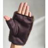 Conjunto Doble Moda Personalidad Ante Invierno Mantener Caliente Pantalla Táctil Guantes de Mujer Peludos Imitación Visón Terciopelo Guantes de Medio Dedo
