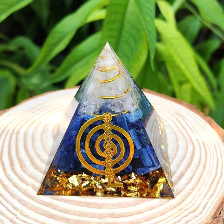 Energy Pyramid Reiki Natural Amethyst Ball Healing Crystals Chakra Tool Ornaments Resin Stones Craft Kids Gift Pyramid