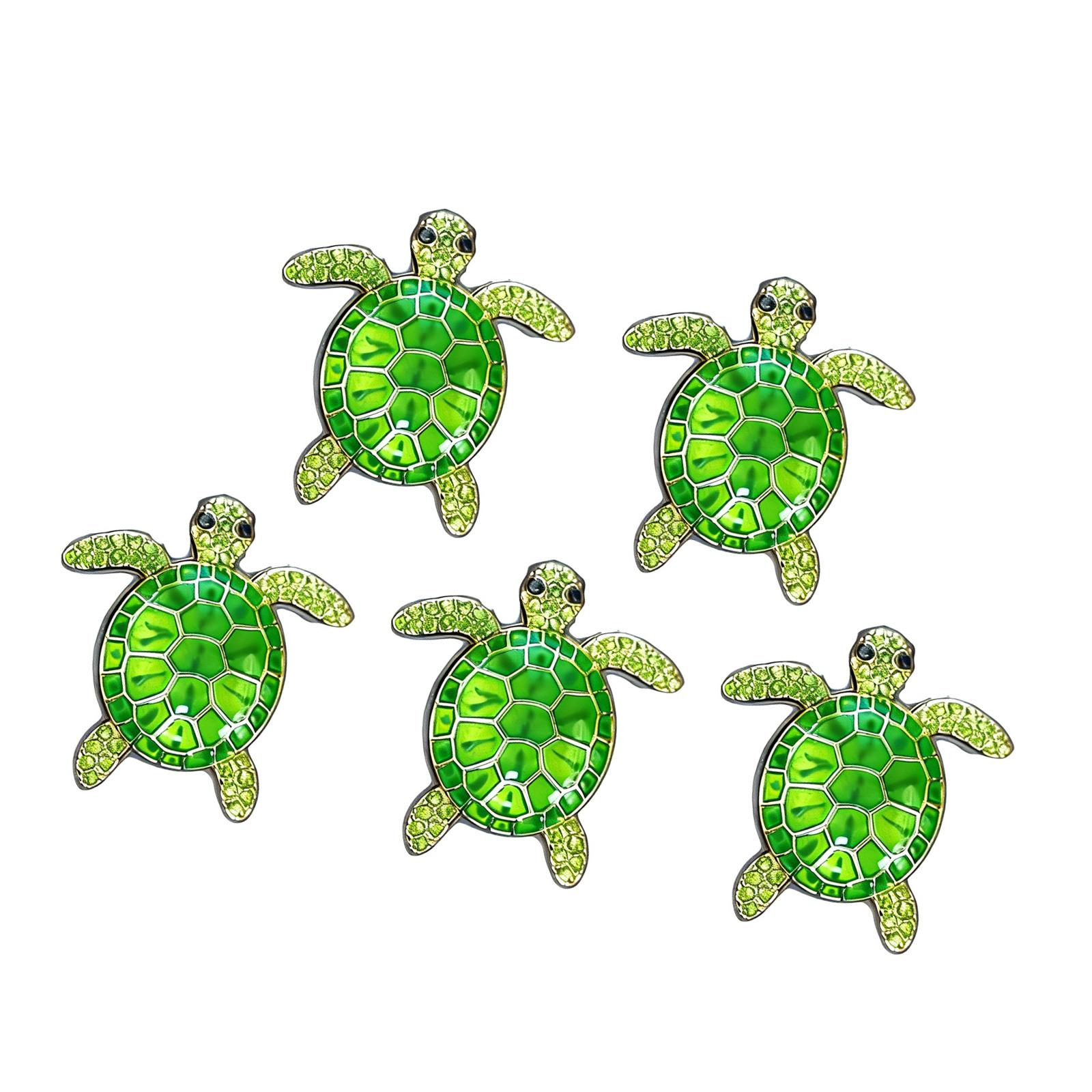 

5 Piece Marine Style Alloy Car Vent Clips with Crystal Embellishments & Essential Oil Slot Tortoise Air Freshener Holders