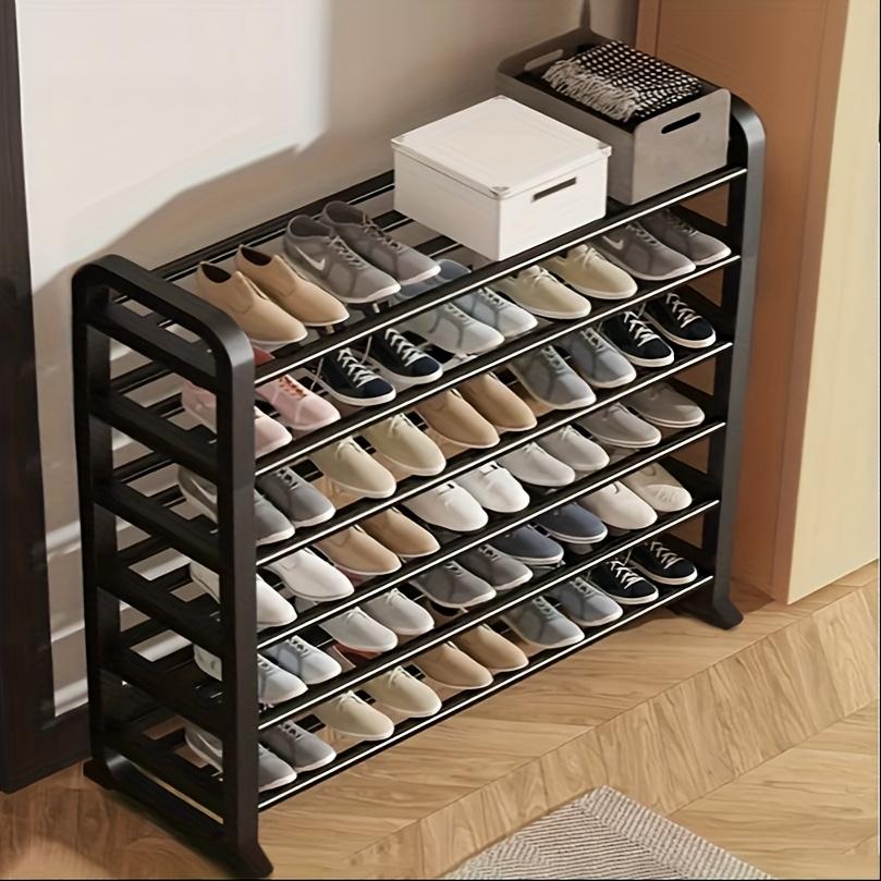 Space-saving 6-layer Metal Shoe Rack, Suitable for Porch and Dormitory Installation, Simple Home Storage and Finishing, Multi-functional Shoe Rack.