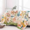 Floral Birds Cotton Towel Blanket, Bedspread For Bed, Sofa, Picnic, Travel, Yarn Dyed Jacquard, Mechanical Wash, 17 Styles