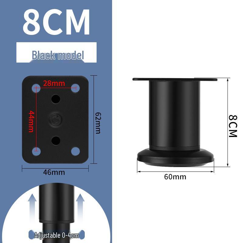 Adjustable Stainless Steel Legs for Sofa, TV Cabinet, Coffee Table, Bathroom Cabinet, and Bed.