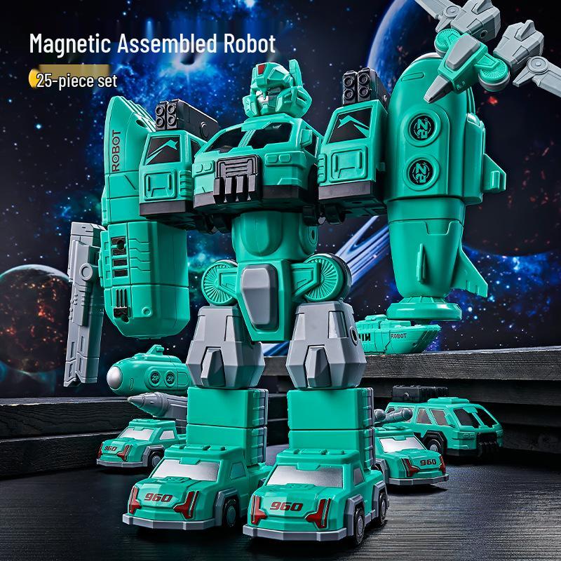 Kids  Magnetic Building Set: Transforming Tank Robot & Educational Toy