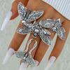Accessories, Personalized Gothic Dark Alloy Retro Ring, Creative Skull Butterfly Ring Set