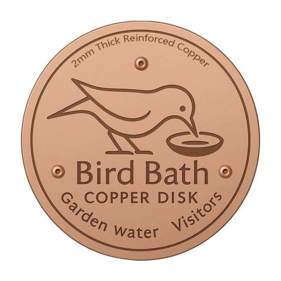 Bird Bath Copper Disk 0.8mm Thick Copper Cleaning Disk Birdbath Cleaner with Triple-Point Support for Physical Safe Clean Water Birdbath Bowl