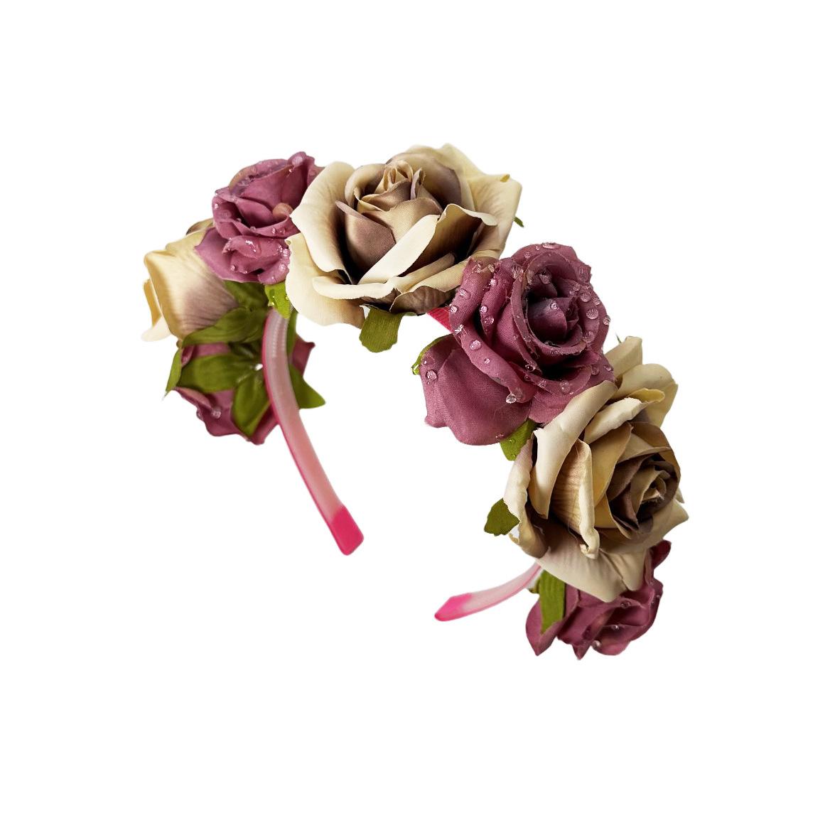 New simulation fabric flower headband bohemian rose headband bridal bridesmaid party headgear
