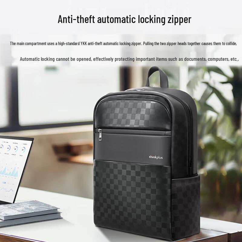 Lenovo thinkplus Plaid Anti-Theft Laptop Backpack